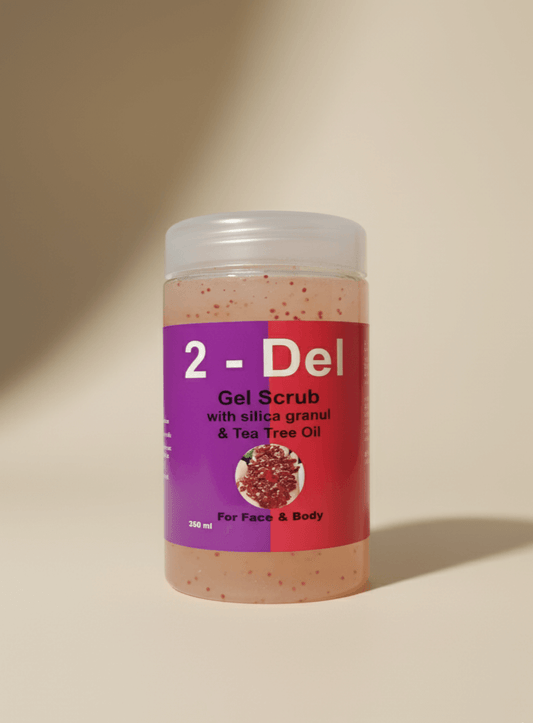 Glossira-2-Del-Gel-Scrub-مقشر-بـ-السيليكا-وزيت-شجرة-الشاي-للوجه-والجسم-ناعم