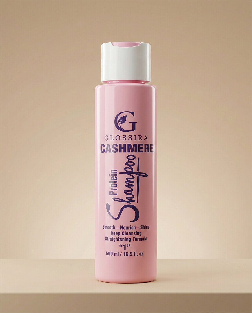 شامبو الكشمير من جلوسيرا، خالي من السلفات والصوديوم لتنظيف الشعر بلطف وحماية توازنه الطبيعي